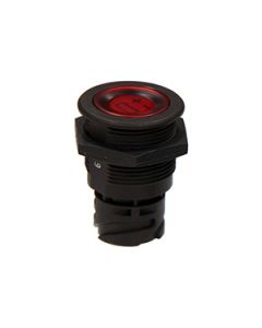 Push Button Switch 1C/O Momentary Red Illuminated Flange Mounting Battery Symbol