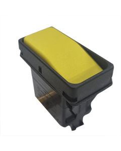 Switch With Actuator Single Pole On-None-On, ConturaXI  Raised Bezel Yellow Actuator 
20A 12Vdc, No Illumination